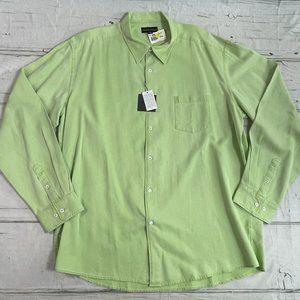 Vintage Martin Gordon Long Sleeve Button Down Green Shirt Mens 2XL NWT $115